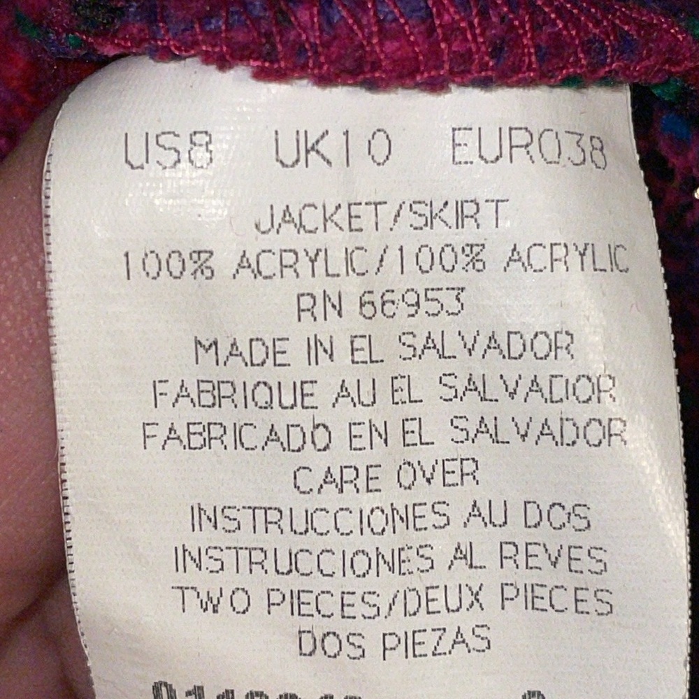•LESLIE FAY•PINK TWEED JACKET & MATCHING SKIRT SIZE 8 (JACKET) 16 (SKIRT) EUC - Picture 15 of 16